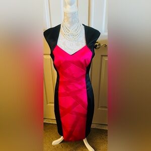 Signature by Sangria  Black and pink cocktail Dress
